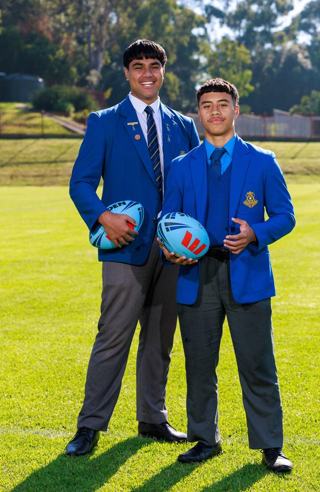 (L-R) Emmanuel Crichton, 16 and Calvary Luai, 16, from Patrician Brothers School, Blacktown. Picture: Justin Lloyd