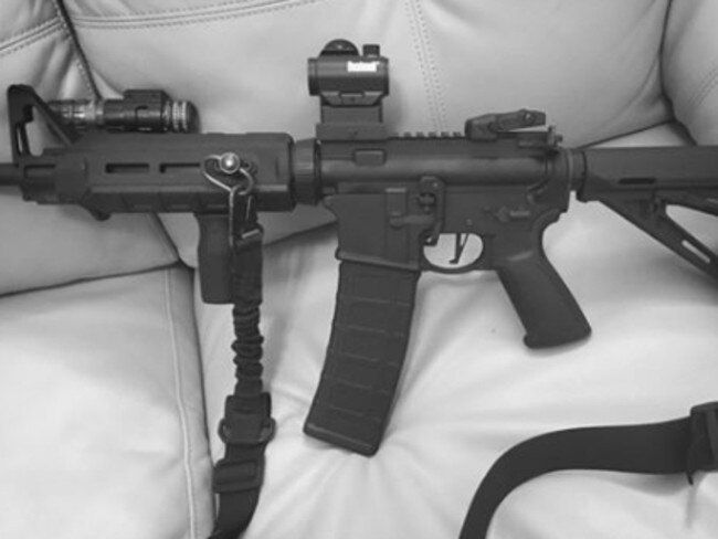 A picture published by The Daily Beast, said to be from Kelley’s Facebook page, of a gun. Picture: Facebook