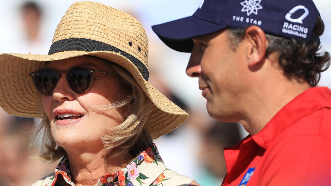 Katie Page Harvey and Magic Millions ambassador Billy Slater on the Gold Coast as Magic Millions swings into high gear. Picture: NewsWire Scott Powick