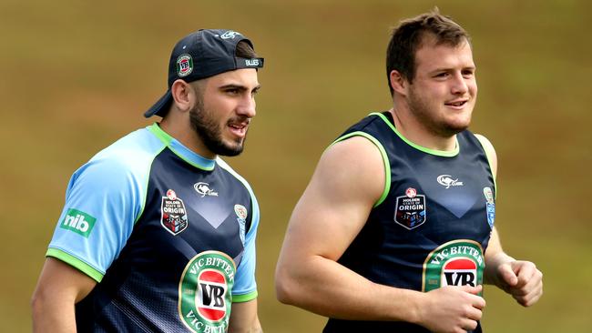 Jack Bird (L) has been named to make his Origin debut following the injury to Morris.
