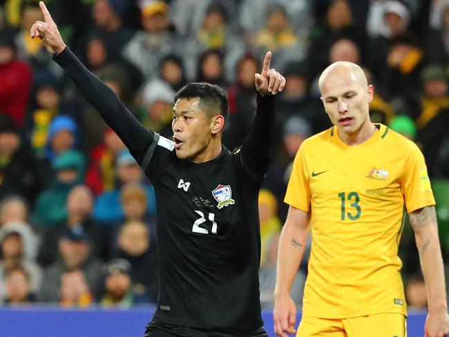 Aaron Mooy is stunned that Thailand are level.