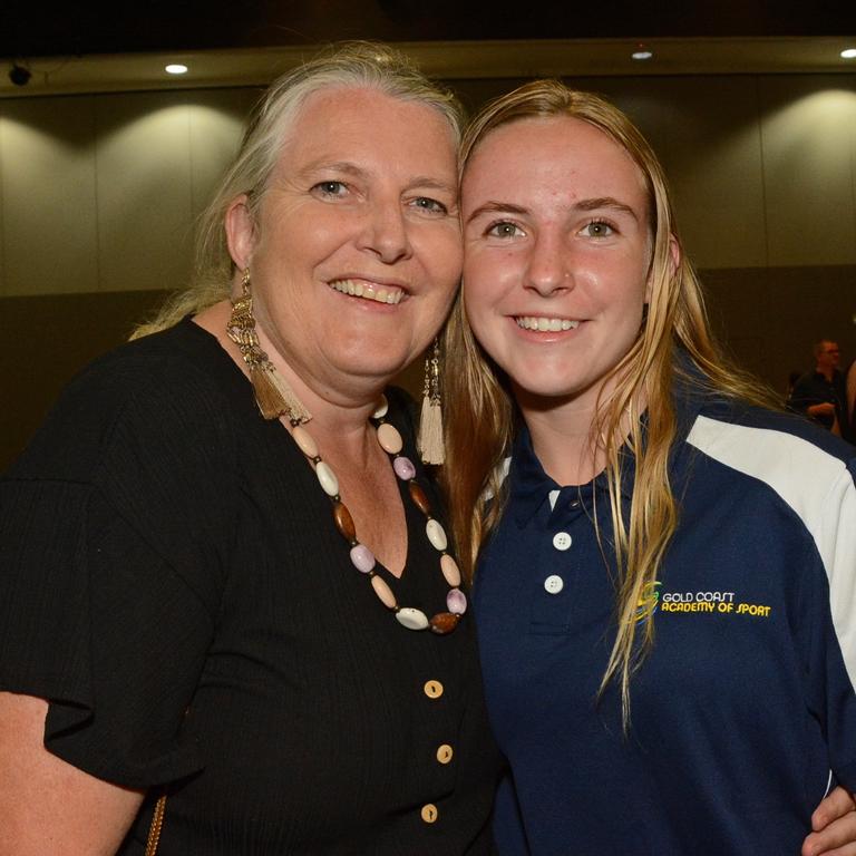 Denise and Nadia Windleborn at GC Academy of Sport Awards night at Southport Sharks, Parkwood. Pic: Regina King.