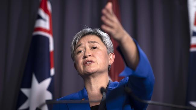 The Chinese embassy has accused Penny Wong of breaching the UN Charter for criticisms of China over Taiwan. Picture: NCA NewsWire