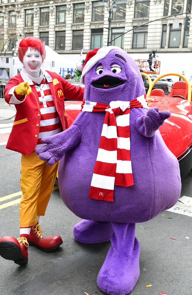 Grimace is a giant tastebud. Picture: Eugene Gologursky/Getty Images for Macy's, Inc.