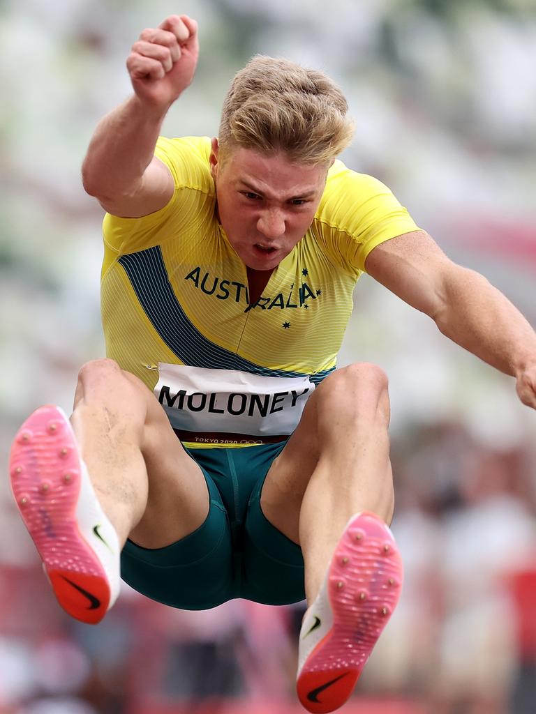 Ash Moloney in the long jump. Picture: David Ramos/Getty