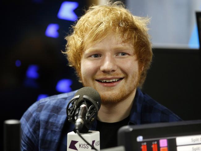 Ed Sheeran visits England’s Kiss FM. Picture: Alex Huckle/Getty Images