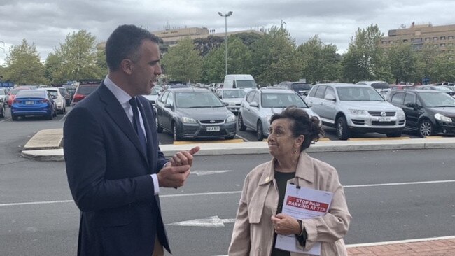 Opposition leader Peter Malinauskas, with Florey MP Frances Bedford, will assess parliament’s options to “intervene” with Westfield’s application. Picture: Ben Cameron.