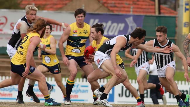 James Boyd on the burst for the Eagles against Port Adelaide at Woodville Oval. Picture: AAP Image/Russell Millard