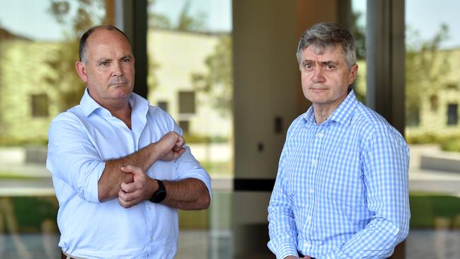 Icon Managing Director Julian Doyle (left) and WSP's Australian CEO Guy Templeton. Picture: AAP