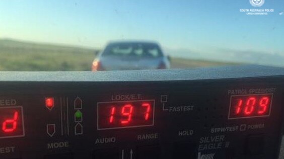 A speeding driver was clocked at nearly 200 km/h on the Princes Highway at Wellington East this afternoon. Picture: SA Police