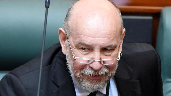 Don Nardella votes at State Parliament causing uproar in the chamber. Picture: Nicole Garmston