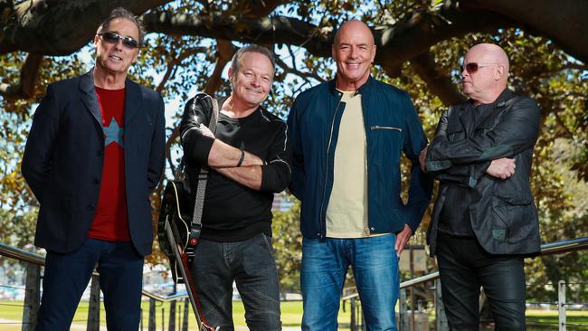 80s mania musos: Go West’s Richard Drummie, Cutting Crew's Nick Eede, Go West's Peter Cox and Flock of Seagulls Mike Score. Picture: Justin Lloyd