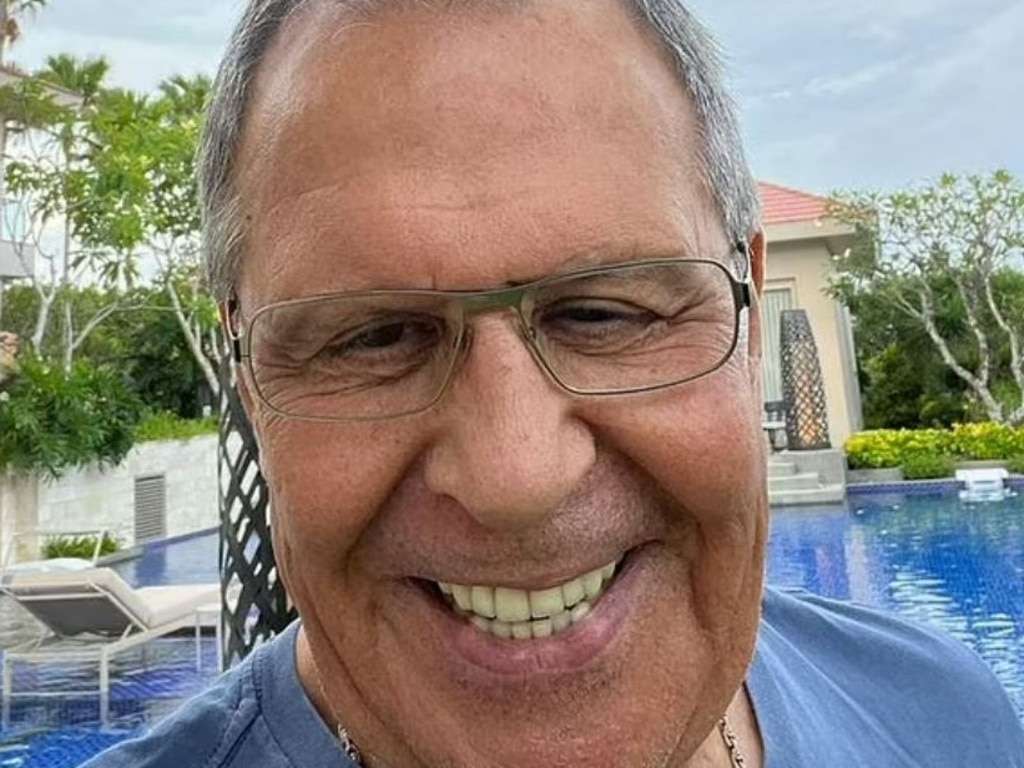 Sergey Lavrov appeared in good spirits lounging by a pool after news of his ill health broke