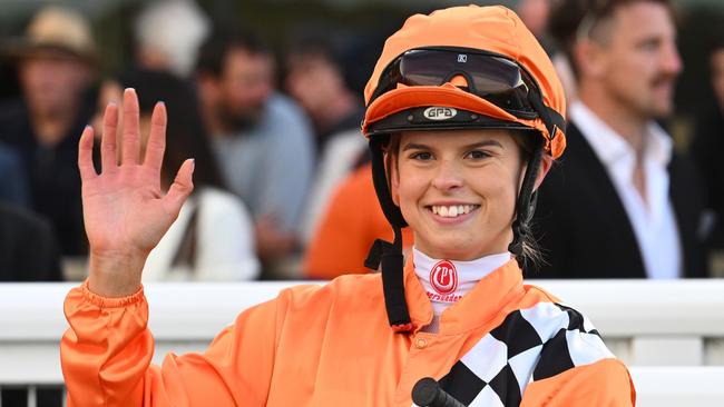 Apprentice jockey Jordyn Weatherley has ridden Romantic Choice four times for three wins and a second. Picture: Vince Caligiuri/Getty Images