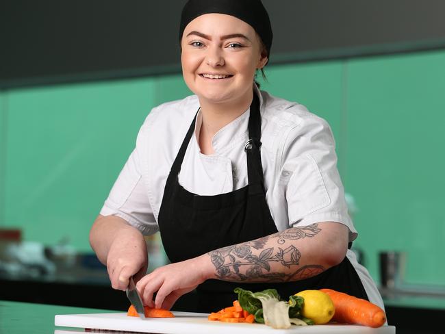 Apprentice chef Stephanie Lawler of Dodges Ferry ahead of TasTafe online apprenticeship night. Picture: Zak Simmonds