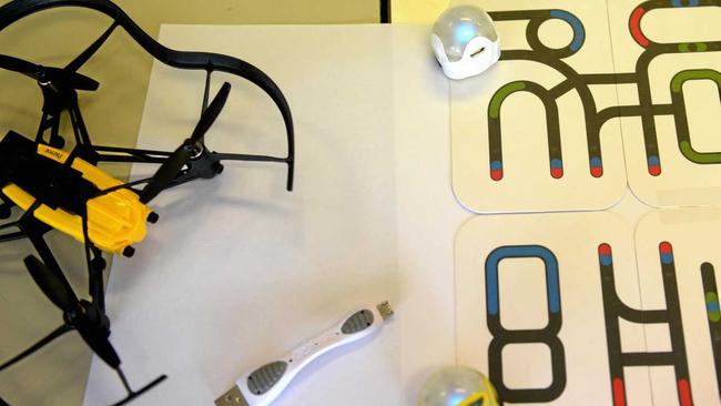 Ozobot robots teach robotics and coding in schools. Picture: Jann Houley