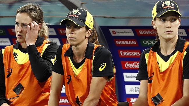 Ellyse Perry was reduced to a spectator for Australia’s dramatic semi-final win over South Africa.