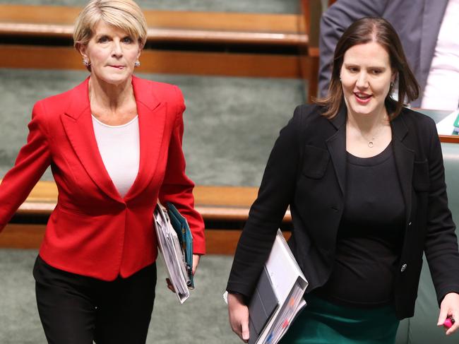 Julie Bishop and Kelly O'Dwyer are both leaving the federal Liberal Party. Picture: Gary Ramage