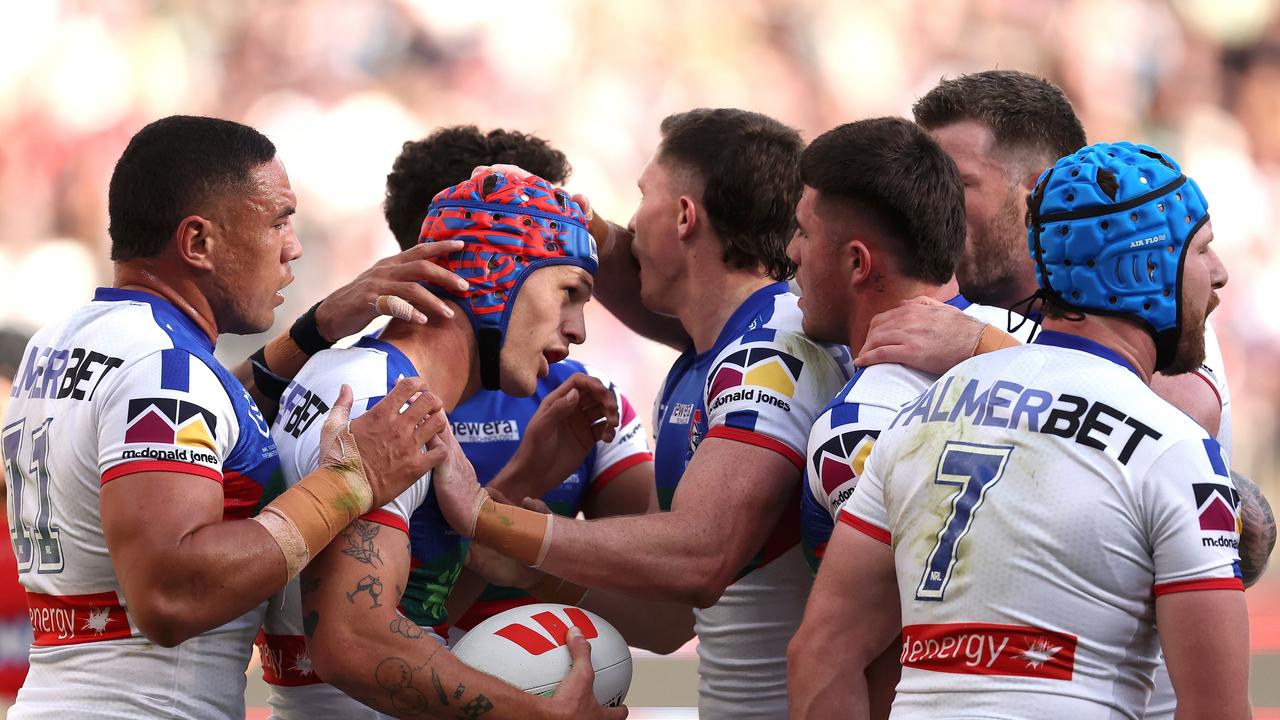 Kalyn Ponga and the Knights sit above South Sydney on the ladder. Picture: Getty Images