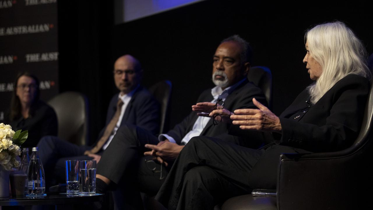 Langton, right, speaking during The Australian Outlook Conference. Picture: Arsineh Houspian