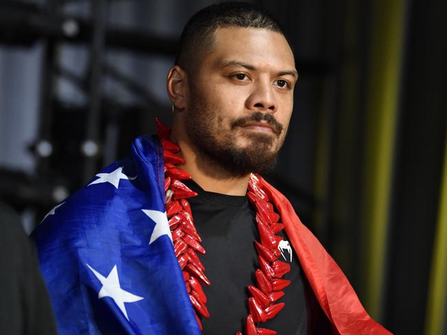 LAS VEGAS, NEVADA - MAY 22: Justin Tafa of New Zealand walks out prior to his heavyweight bout during the UFC Fight Night event at UFC APEX on May 22, 2021 in Las Vegas, Nevada. (Photo by Chris Unger/Zuffa LLC)