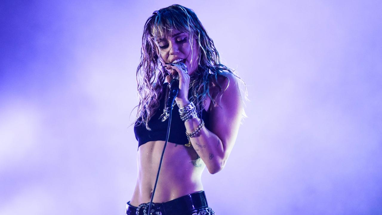 Cyrus performs at the Sunny Hill Festival on August 2. Picture: Armend Nimani/AFP