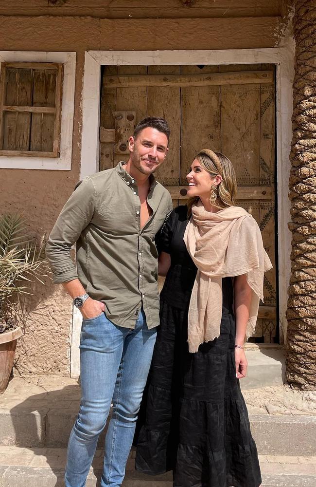 Georgia Love and partner Lee Elliott in Saudi Arabia. Instagram