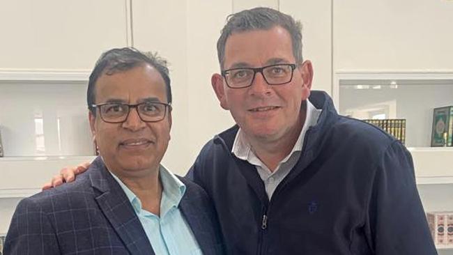 Dumped Labor candidate Nurul Khan with the party’s then Victorian premier Daniel Andrews.