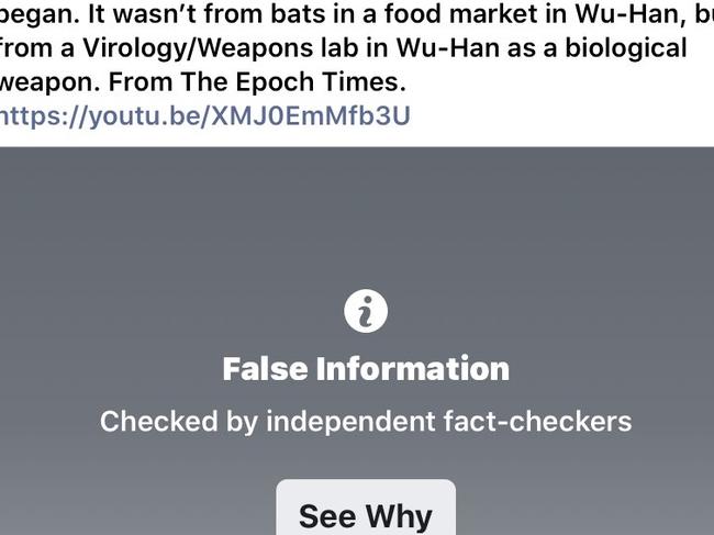 Facebook has slapped a warning on the video after deeming it false.