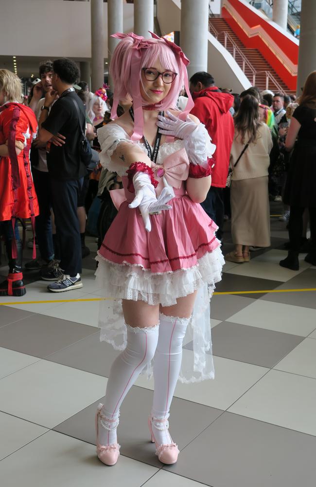 Sophia as Madoka Kaname at the 2024 PAX Aus Convention at the Melbourne Convention and Exhibition Centre. Picture: Gemma Scerri