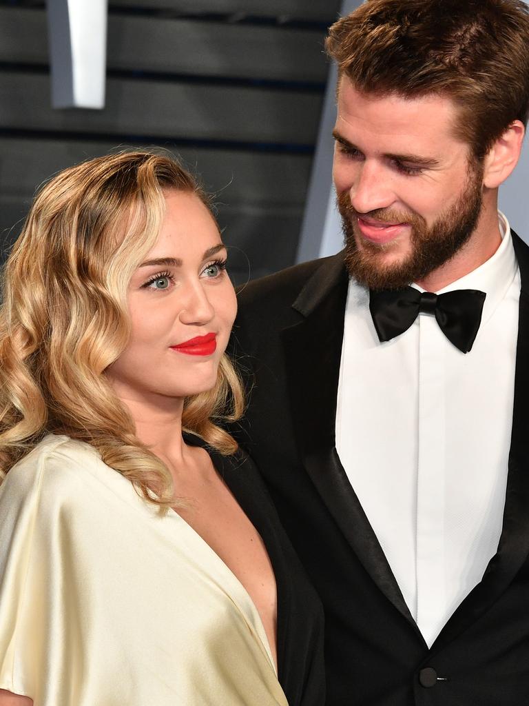 Miley Cyrus and Liam Hemsworth. Picture: Getty