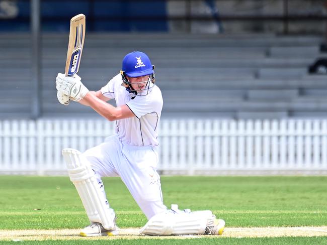 Churchie batsman Daniel DesmetGPS First XI cricket between Churchie and Brisbane Grammar School. Saturday January 27, 2024. Picture, John Gass