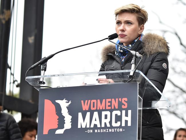 Scarlett Johansson pleaded with the protesters to “not give up your power.”