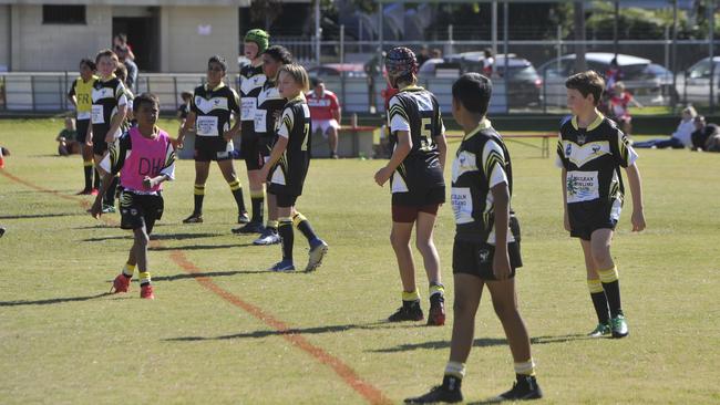 Action from the under-12 clash between South Grafton Rebels and Clarence Coast Magpies during round 1 of the 2020 Group 1 Junior Rugby League season at McKittrick Park on Saturday, July 18.