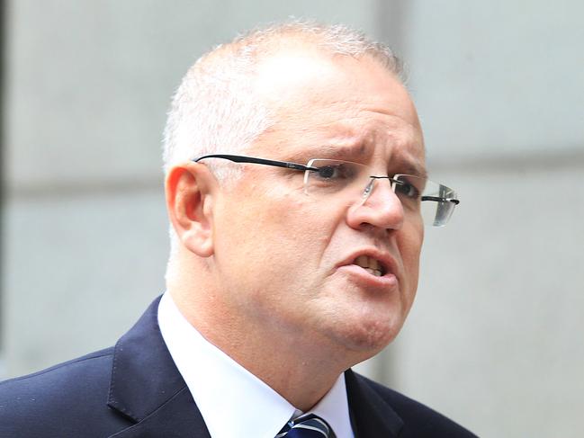 Federal Treasurer Scott Morrison held a press conference outside the Governor Phillip Tower in Sydney.