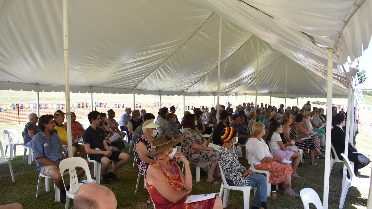 The crowd watches on at the 2021 Kygole Australia Day ceremony.