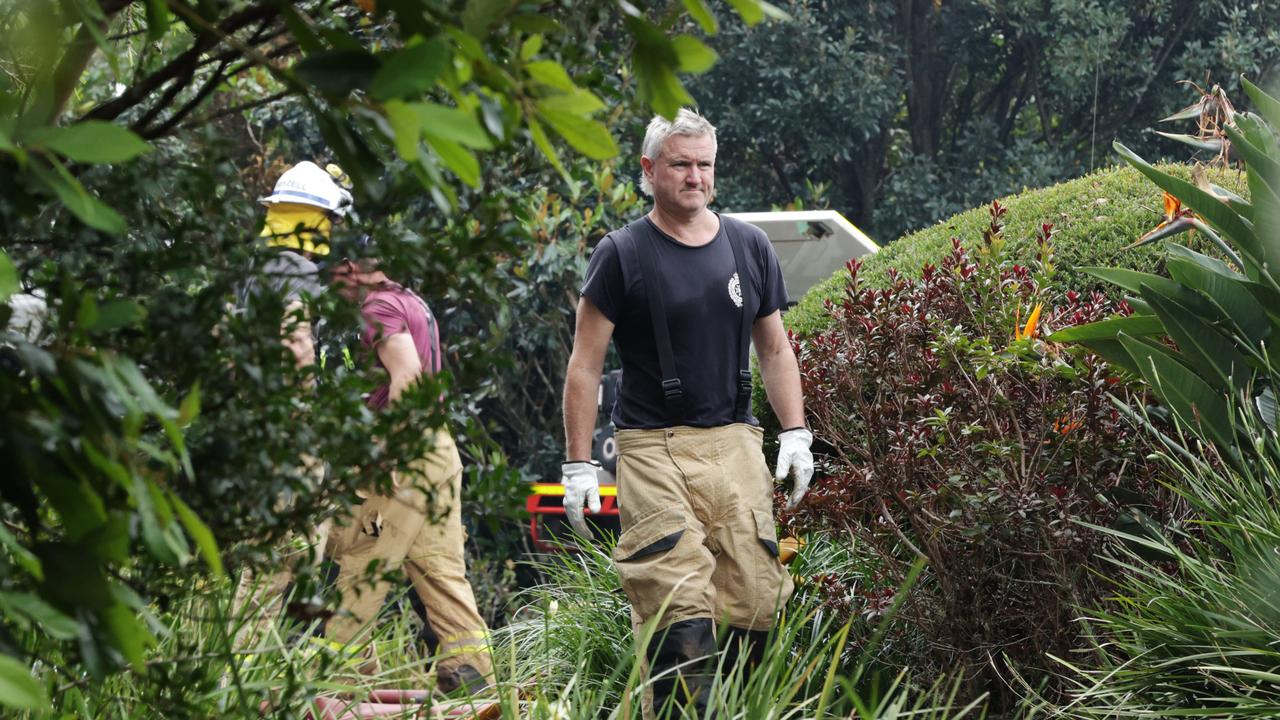 Firefighters on scene at Spicers Tamarind Retreat at Maleny where the Spa Anise day spa was destroyed by fire. Picture: Lachie Millard