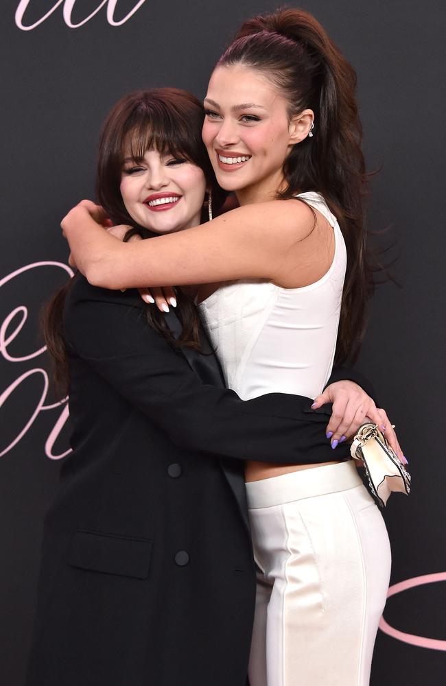 Selena Gomez and Nicola Peltz Beckham arrive for the premiere of the movie 