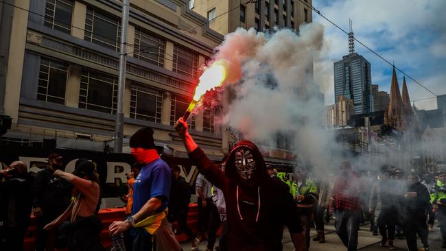 There were violent demonstrations in the city in September following the announcement of the mandatory vaccine for the construction industry. Picture: Getty