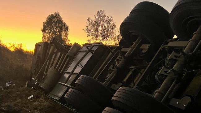 A 64-year-old truck driver from Laidley died after this crash at Raglan Creek Bridge near Mount Larcom.