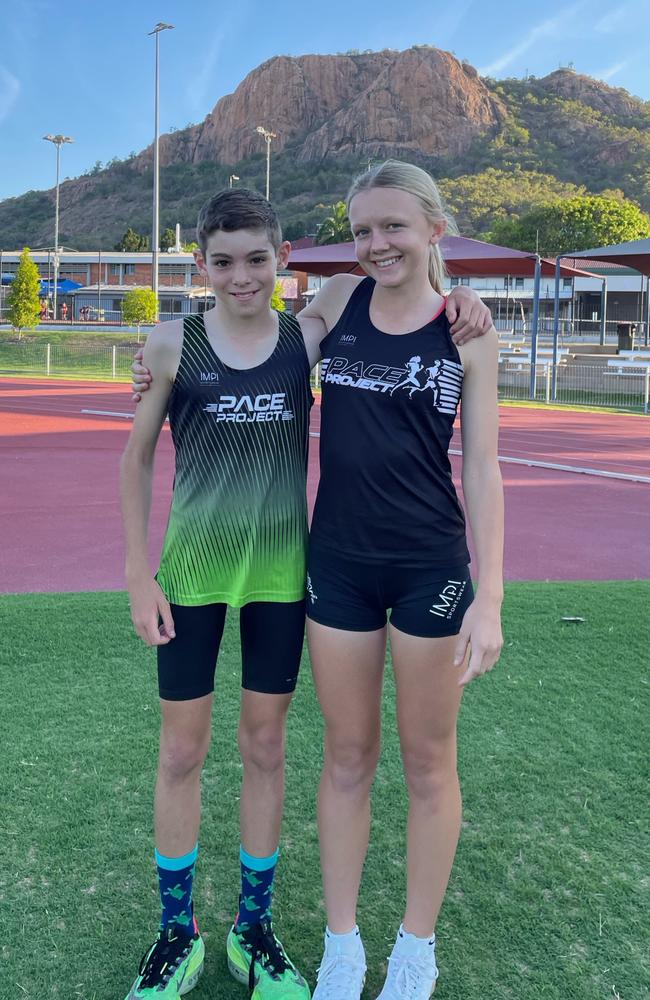 Riley Simpson, 12, and Brigette Rose, 13, are two of Townsville's most promising up and coming athletes. Picture: Supplied.