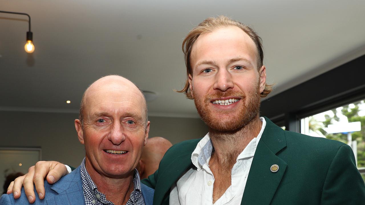 David and Angus Widdicombe at the book launch of The Conquerors. Picture: Alison Wynd