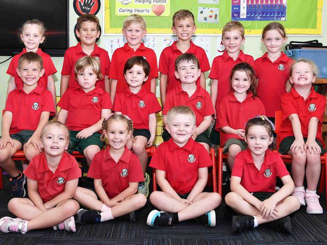 My First Year: Woongarra State School Prep C. Back row from left: Axel, Remi, Brydee, Jamison, Reef, Iveigh-Lee. Middle row from left: Owen, Elliot, Levi, David, Poppy, Harrison. Front row from left: Nate, Destiny, Levi, Kai, Jordan. Picture: Patrick Woods.
