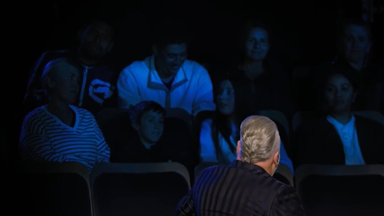 Sandilands yelled back at the heckler and urged him to step out of the audience. Picture from Channel 7.