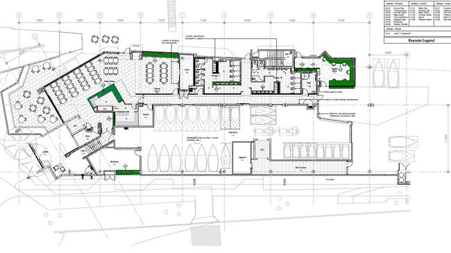 Floor plans of the Keppel Bay Sailing Club Convention Centre by Arkhefield Architecture.