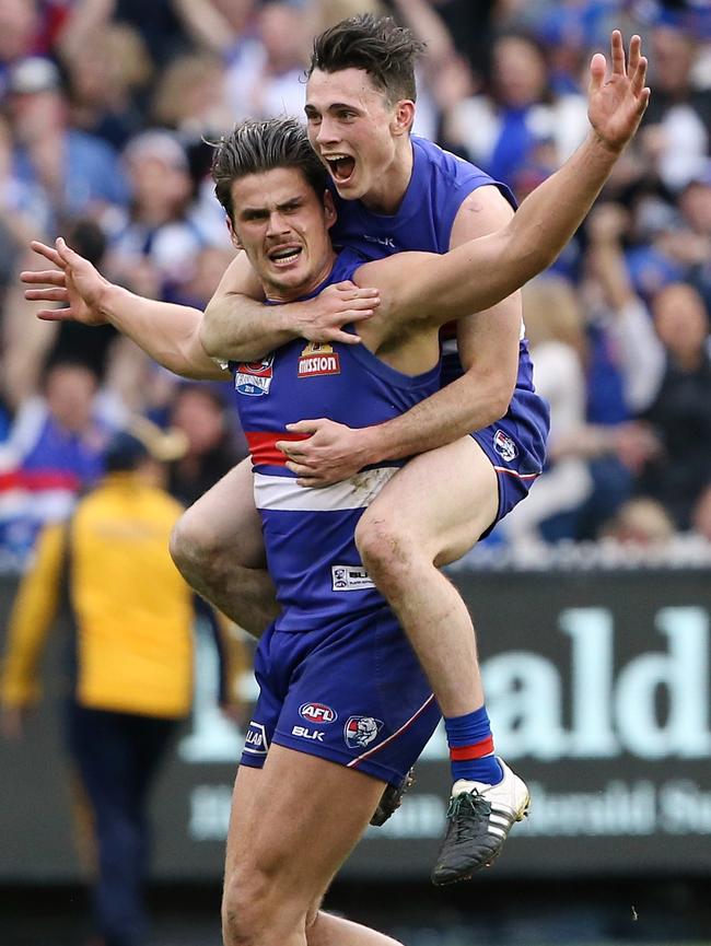 Tom Boyd kicks a key goal in the 2016 Grand Final. Picture: Wayne Ludbey