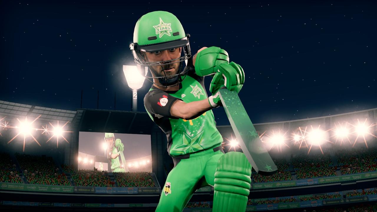 How cricketer Glenn Maxwell appears in-game after the photometry and motion-capture process.