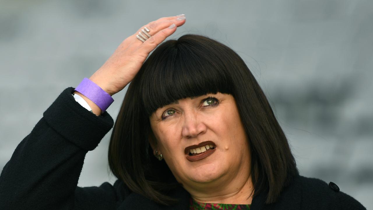 Rugby Australia chief executive Raelene Castle looks on