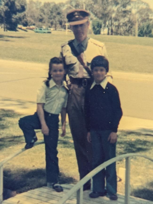 Noel Rodgers with his children John and Meredith.