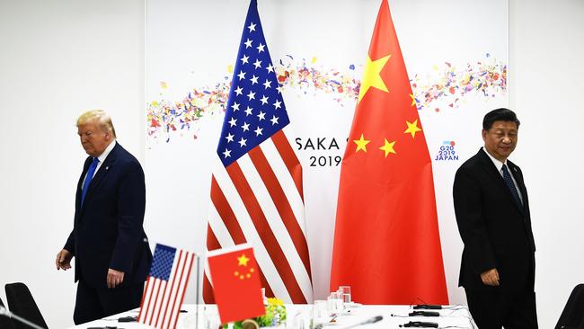 US President Donald Trump and his Chinese counterpart Xi Jinping at the G20 summit in Osaka last year. Picture: AFP